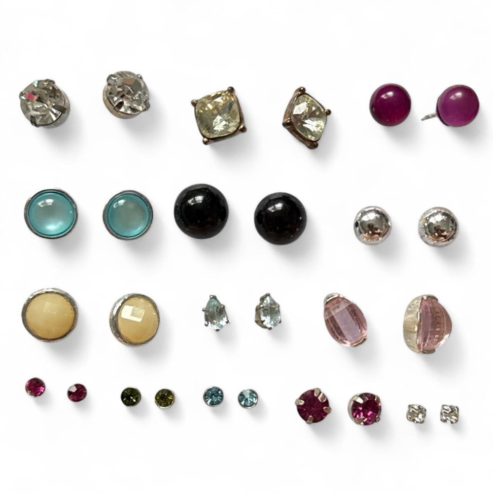 Elegant Vintage Multi-Color Stud Earring Bundle